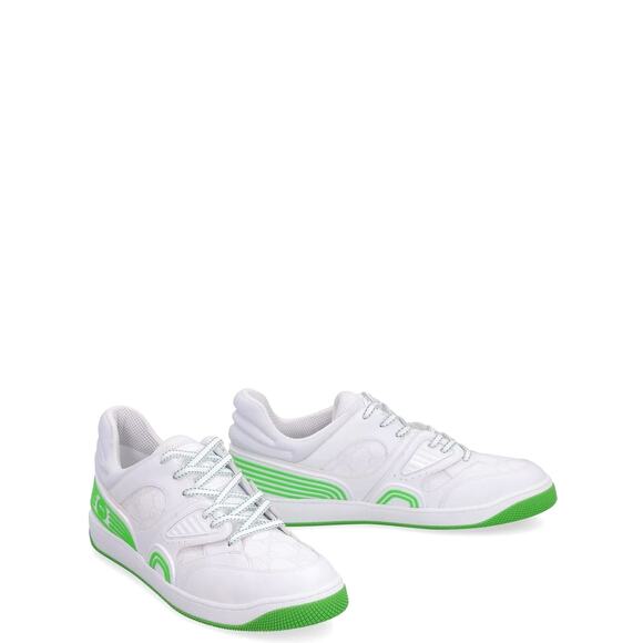 GUCCI Demetra GG Supreme Basket Low Top Sneakers Green White Men\'s Size 12 NEW